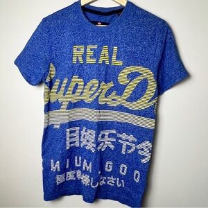 Superdry Graphic Logo Tee T-shirt in blue - size men’s small - distressed print